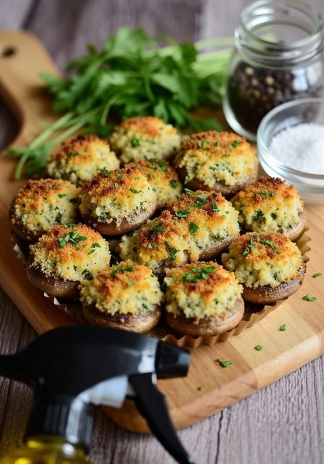Champiñones Rellenos Crujientes