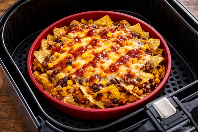 Nachos con Capas de Salsa
