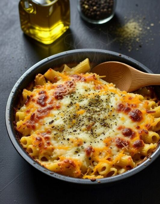 Pasta con Salsa Crujiente