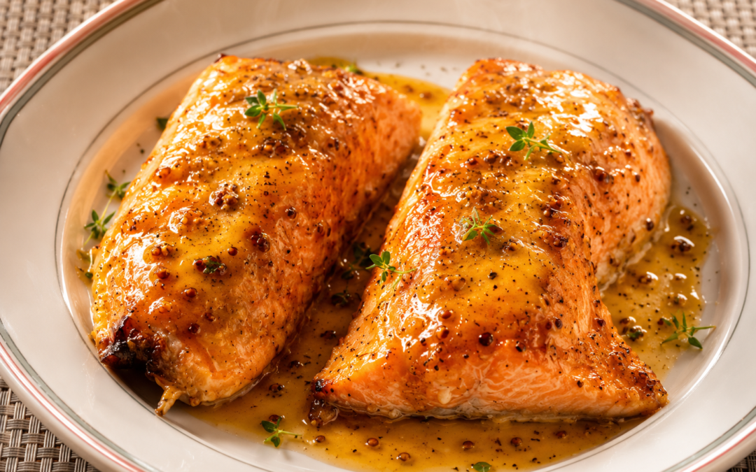 Salmón en Salsa de Mostaza y Miel