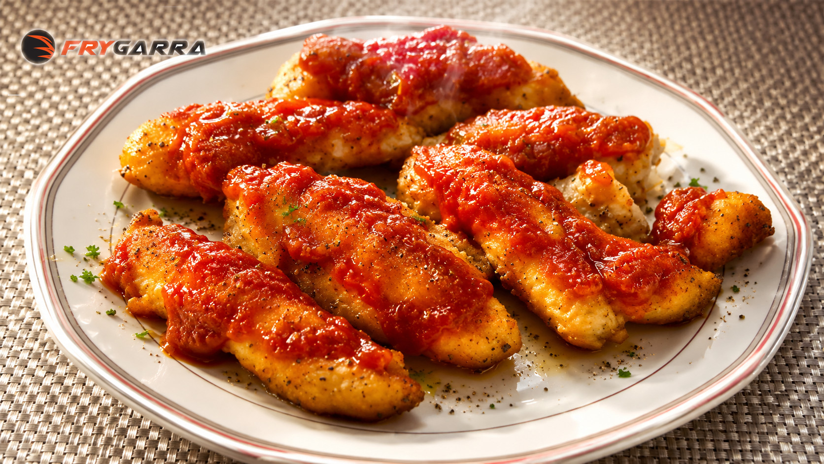 Tiras de Pollo Estilo Bufalo Tiras de Pollo al estilo Búfalo para molde de papel Frygarra