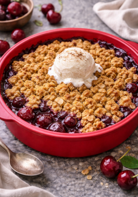 Crumble de Cereza Cremoso