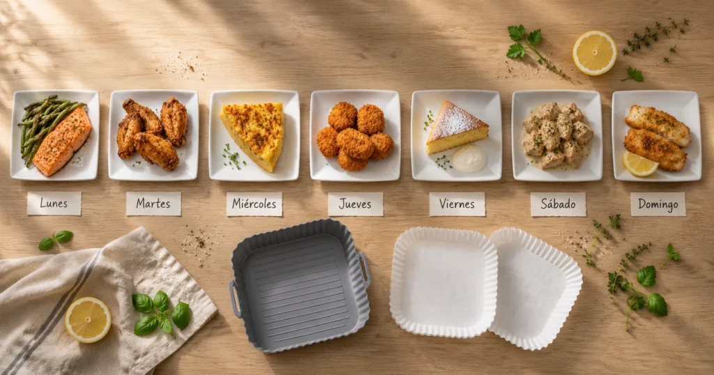 dia a dia menu semanal para air fryer